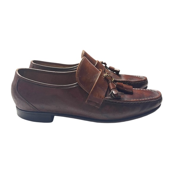 Mark XXII Men’s Brown Leather Tassel Loafers | Size 8.5 D - Picture 1 of 5